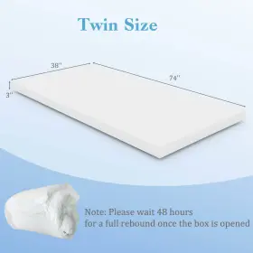 HCST03316 COSTWAY Gel Infused Memory Foam Mattress Topper #2