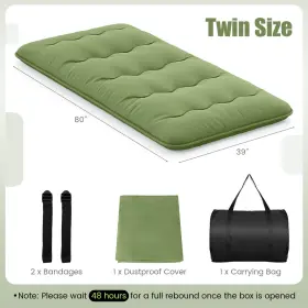 US-2HCST03660 COSTWAY Twin Futon Mattress Floor Sleeping Pad #2