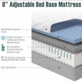 US-2HU10148-TXL COSTWAY Twin Bed Mattress Gel Memory Foam #2