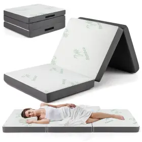 US-2HU10389GR COSTWAY Folding Foam Mattress Fiber Cover