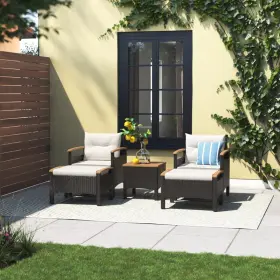313052629632 COZY UP WITH FRIENDS Araylee Acacia Wicker Patio