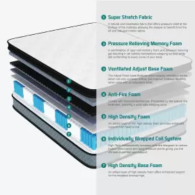 783919961562 CRYSTLI Mattress Memory Foam Innerspring Hybrid #2