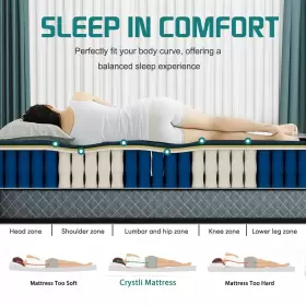 783919961562 CRYSTLI Mattress Memory Foam Innerspring Hybrid #3