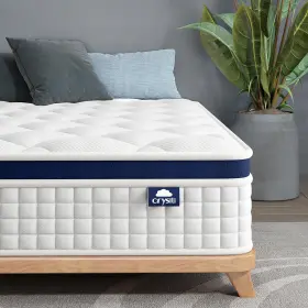 CR-LBK12TW001-CA CRYSTLI Twin Mattress Memory Foam Bed Box Hy