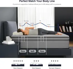 313052544577 DIFAME King Hybrid Mattress Box Gel Memory Foam #3