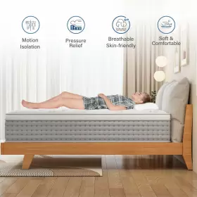 445048391308 KING Mattress Innerspring Hybrid Gel Memory Foam #2