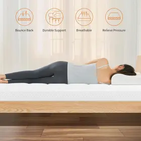 5T-Z1A-WHITE DKELI Memory Foam Mattress Twin Firm Bed Box Gel
