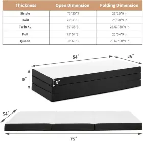 689829551674 DUMOS Folding Mattress Fold Memory Foam #2