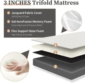 689829551674 DUMOS Folding Mattress Fold Memory Foam #3