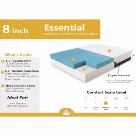 KM-8-RVQN-CB-US-U-A DYNASTY MATTRESS Coolbreeze Gel Memory Rv #3