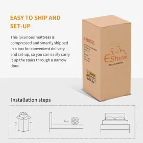 735812575759 EE-MT14H Eshine Hybrid Memory Foam Mattress Bed #2