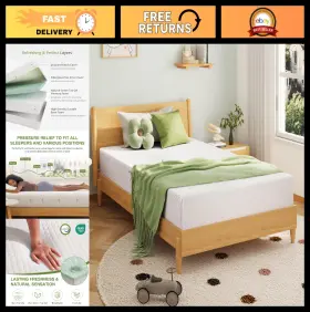 MWGT8-T EGOHOME Twin Memory Foam Mattress Cooling Tea Gel