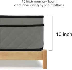 696544033118 EIUE Queen Hybrid Mattress Innerspring Memory #2