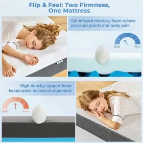 850058248073 ELVIROS Gel Memory Foam Mattress Cooling Bed #3