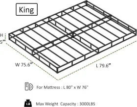 EMBS5 EMODA King Box Spring Bed Base Mattress #2