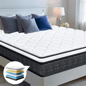 673926842704 EVASTAR HOME Queen Mattress Hybrid Sleep Pock