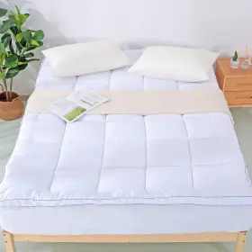 Matpd-k-wh EVOLIVE Mattress Pad Cover Queen Quilted Pillow