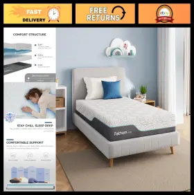 11458 FATHOM Twin Memory Foam Mattress Sleep Pain Relief Gel