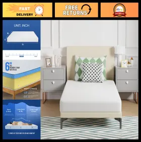 16970 FDW Twin Gel Memory Foam Mattress Firm Pressure Relief