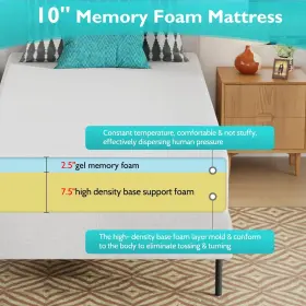 195030088408 FDW Twin Mattress Gel Memory Foam Firm #3