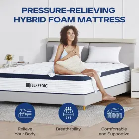 810141710139 FLEXPEDIC Twin Mattress Memory Foam Hybrid Space #2