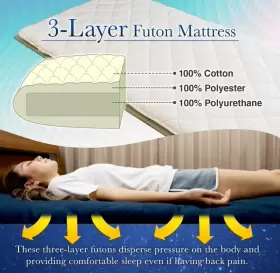 FJFM-Y06Q FULI Futon Mattress Floor Lounger Bed Queen Roll Up #3