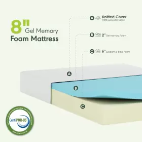 M23008 FURINNO Tidur Cooling Gel Memory Foam Mattress Twin #3