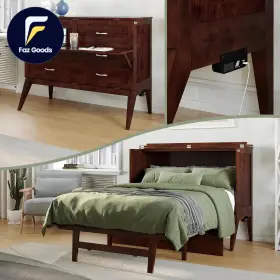 AC783144 FURNISHINGS Northampton Murphy Bed Desk Memory Foam