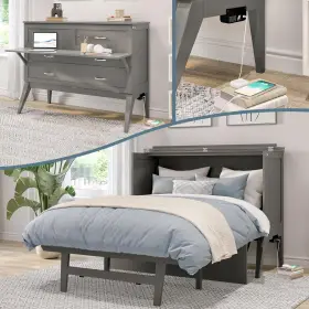 AC783149 FURNISHINGS Northampton Murphy Bed Desk Memory Foam