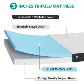 004L-MT016-NT FURNITURE OF AMERICA Mattress Twin Fold Med #3
