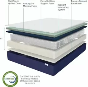 G-MAT-6360A-TW-WHT FXI Marley Cooling Gel Memory Foam King #3
