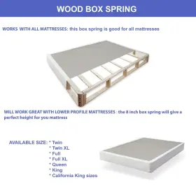 669818841436 GREATON Assembled Wood Box Spring Foundation Set #3