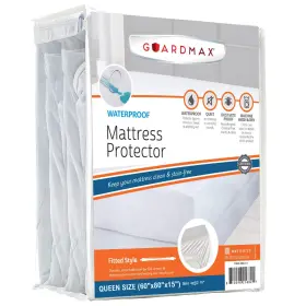 061926 GUARDMAX Fitted Waterproof Mattress Protector Queen