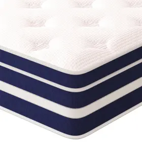744110718805 GUUKIN Queen Hybrid Mattress Memory Foam Spring