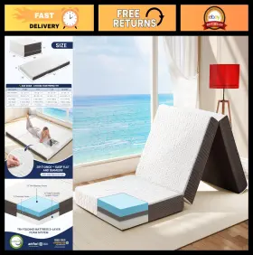 C107202 HANHERRY Twin Mattress Folding Memory Foam Topper