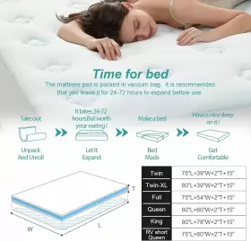 313087091053 HANSLEEP Colchon Espuma Memoria Capa Gel Caja #2