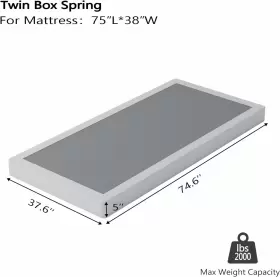 BS5-1T HOBINCHE Twin Box Spring Frame Mattress #3