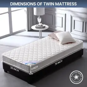 653552520702 HOMELIFE Twin Bed Mattress Hybrid Euro Top Sleep #2