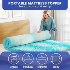 BEYSHPZTD5 HOMNIA Queen Memory Foam Mattress Topper Cooling #2