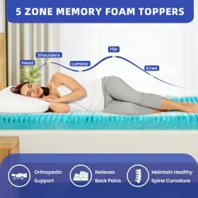 BEYSHPZTD5 HOMNIA Queen Memory Foam Mattress Topper Cooling #3