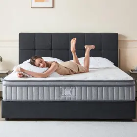 662987589338 IEI Queen Mattress Memory Foam Pocket Springs