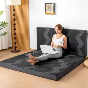 GYS073-Q4-BK INGEROOM Trifold Mattress Queen Memory Foam Wi
