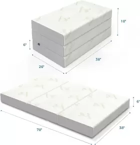 691195265192 INOFIA Folding Mattress Memory Foam Fold Ultra #3