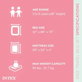 840023898853 INTEX Kids Travel Inflatable Air Mattress Raised #2