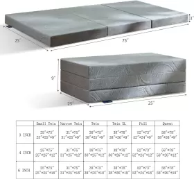 692621500955 IYEE NATURE Folding Mattress Queen Memory #3