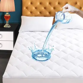 791738886447 JAMREST Twin Quilted Fitted Mattress Pad