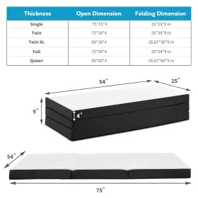 220250545353 JHK Fold Floor Bed Travel Camping Yoga Touch