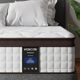 724268218655 KESCAS Mattress Hybrid Memory Foam Heavier Coils