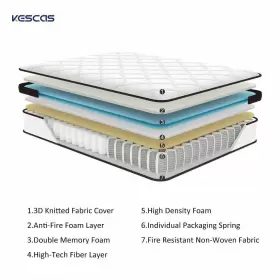 785034054372 KESCAS Memory Foam Firm Innerspring Mattress