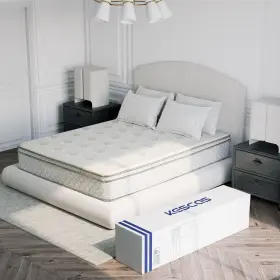 795847477596 KESCAS Memory Foam Firm Mattress Breathable Flax